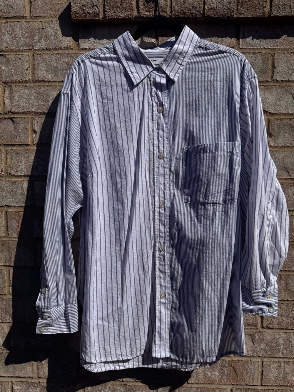 Sonoma White and Blue Striped Casual Button-Down Shirt